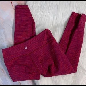 Lululemon Red/ Pink Crop Leggings. Size 4